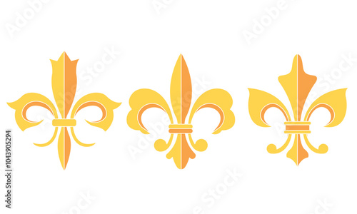 Fleur de lys coat of arms symbols Set Vector photo