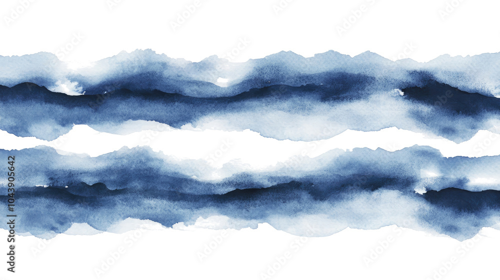 Elegant Blue Watercolor Background Design Featuring Abstract Waves Generative AI Elegant Blue Watercolor Background Design Featuring Abstract Waves Generative AI