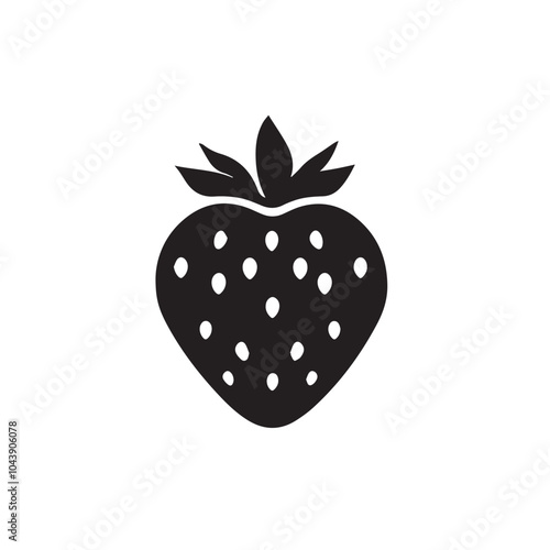 Strawberries In cartoon, hand-drawn flat style. image for social media, websites and UI. Isolated 2D vector design in logo, icon, sketch style, simple line vector, single color. AI Generative Art.