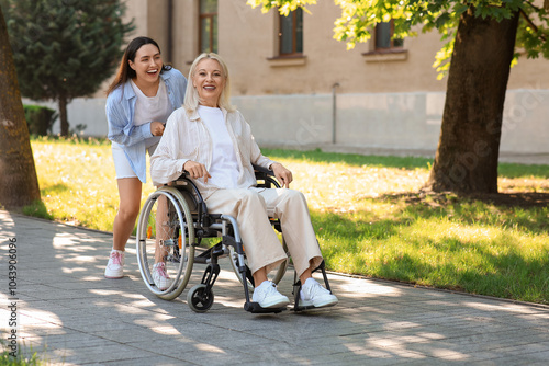 Senior woman in wheelchair ...