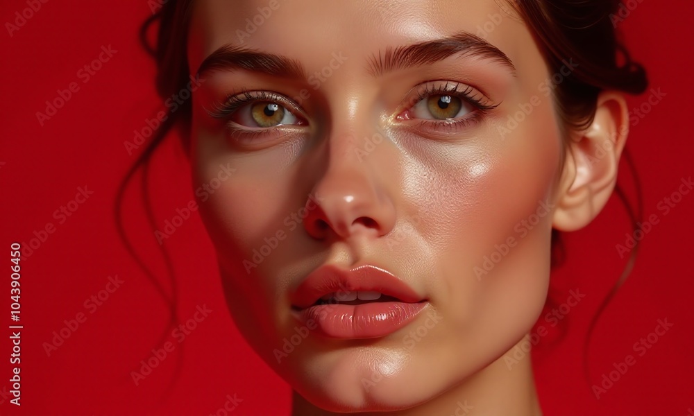 custom made wallpaper toronto digitalPortrait young woman flawless skin natural makeup face