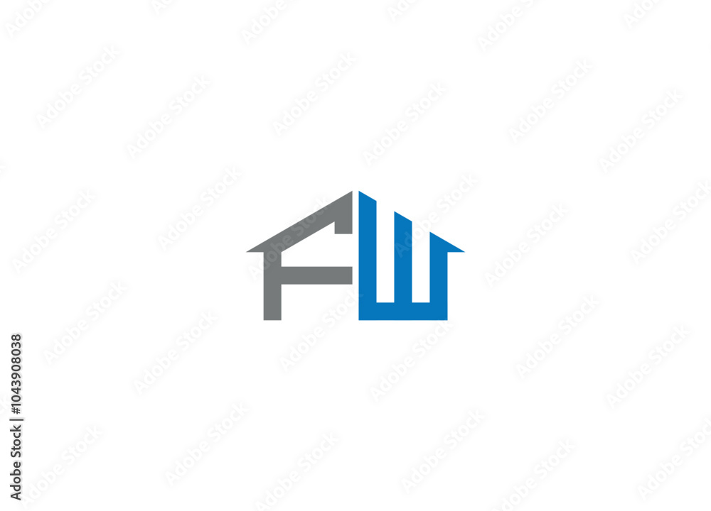 Letter FW logo design Initial vector Custom brand logo template Letter FW logo design Initial vector Custom brand logo template