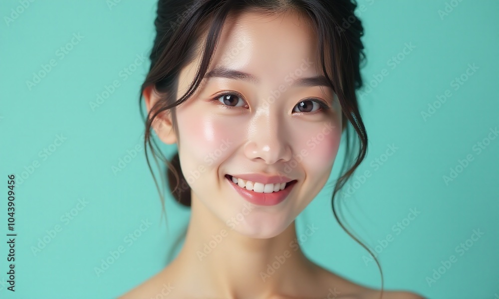 Beautiful portrait Asian Korean woman makeup of cosmetic Beautiful portrait Asian Korean woman makeup of cosmetic
