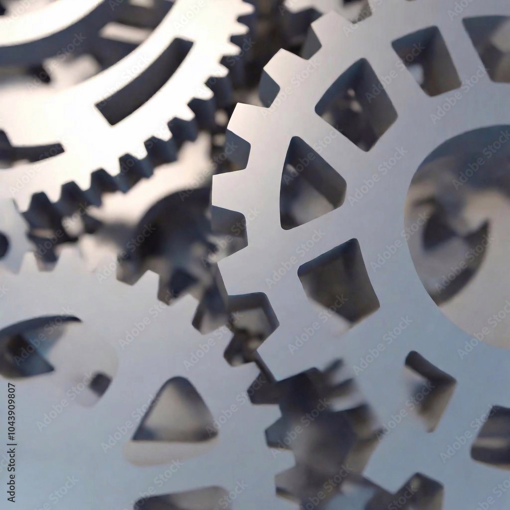A 3D gear texture, with interlocking cogs and wheels, casting intricate shadows A 3D gear texture, with interlocking cogs and wheels, casting intricate shadows