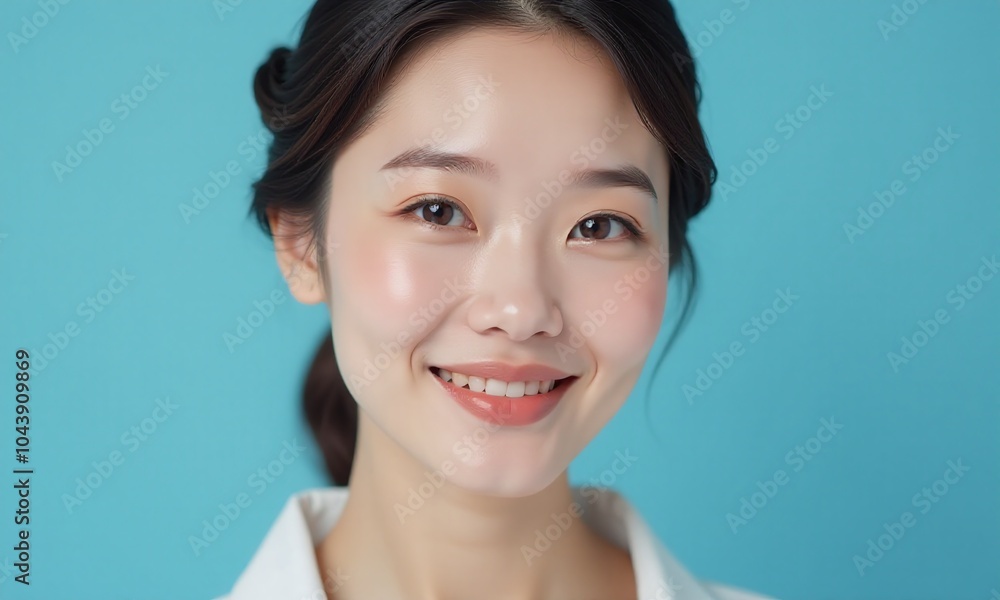 Beautiful portrait Asian Korean woman makeup of cosmetic Beautiful portrait Asian Korean woman makeup of cosmetic