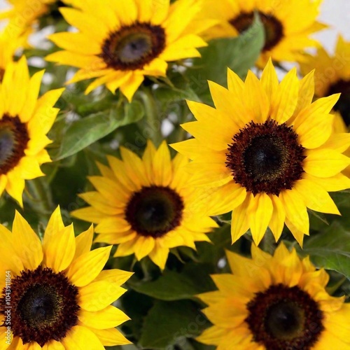 Close up Bundle of sunflowers