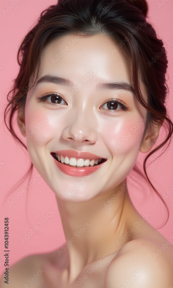 Beautiful portrait Asian Korean woman makeup of cosmetic Beautiful portrait Asian Korean woman makeup of cosmetic