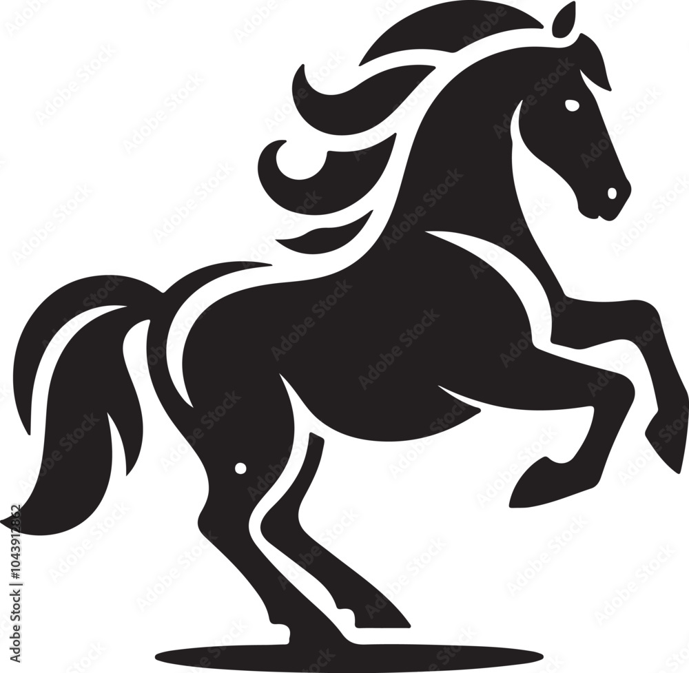 horse icon silhouette vector design with white background horse icon silhouette vector design with white background