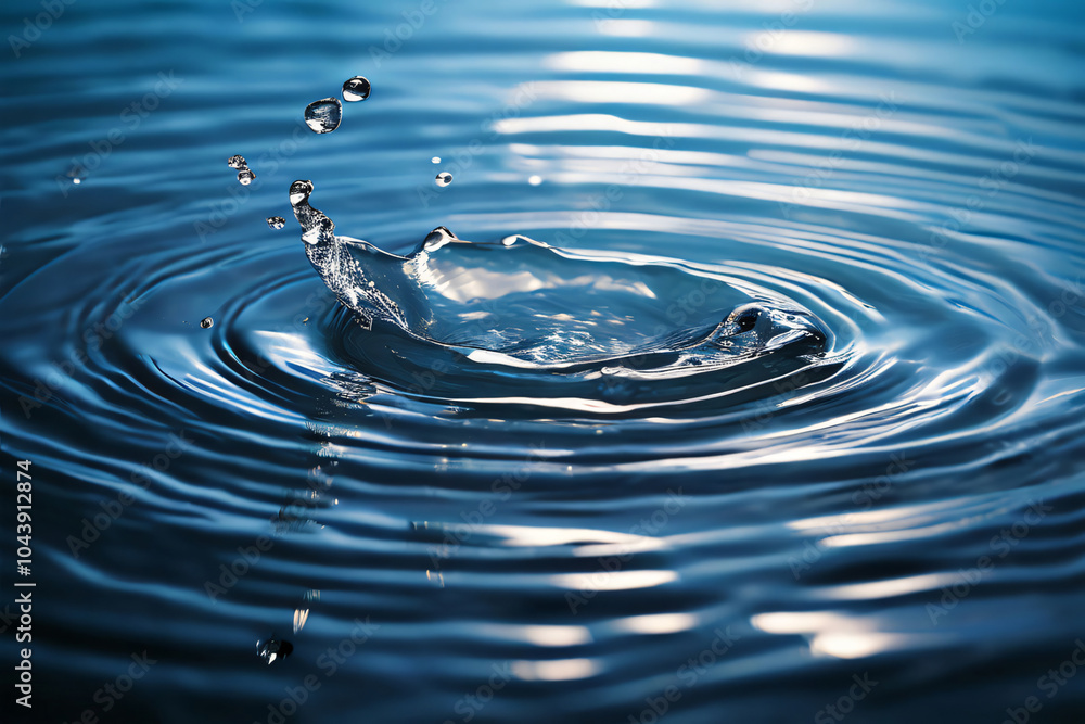 Wasserwellen aus einem Wassertropfen als Hintergrund Wasserwellen aus einem Wassertropfen als Hintergrund