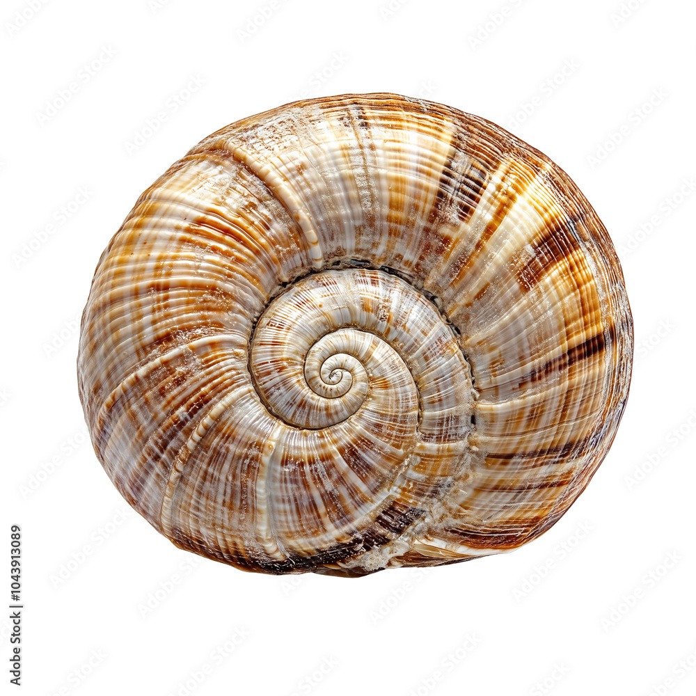 Seahell with a spiral pattern  isolated over transparent background, PNG cut-out