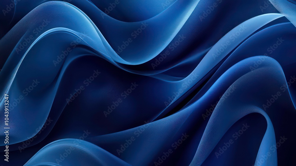 Obraz premium Abstract blue flowing wavy lines background.
