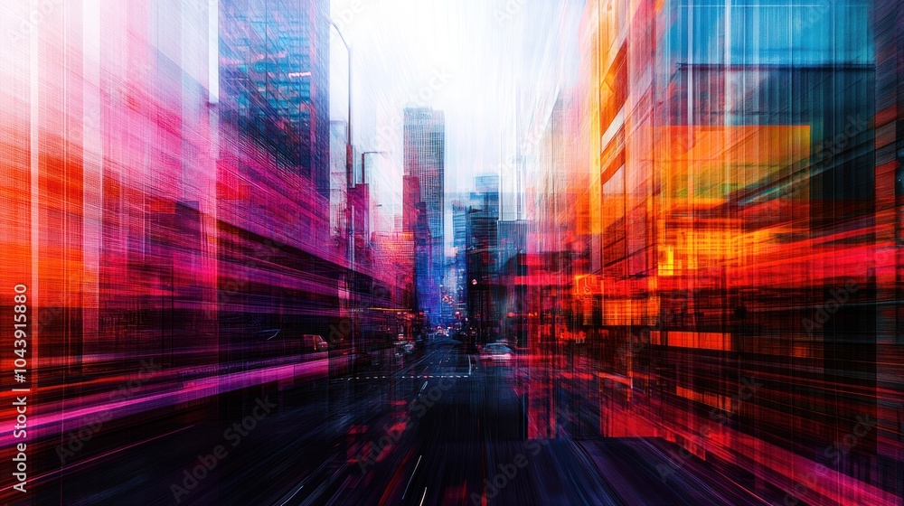 A vibrant, abstract depiction of a cityscape, emphasizing movement and energy. A vibrant, abstract depiction of a cityscape, emphasizing movement and energy.