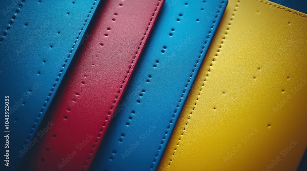 Fototapeta premium Colorful leather wallets in vibrant hues.