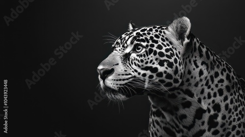 Jaguar with a black background