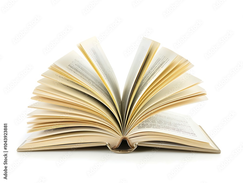 Fototapeta premium Open book, hardback books on white background. Back to school. Copy space.