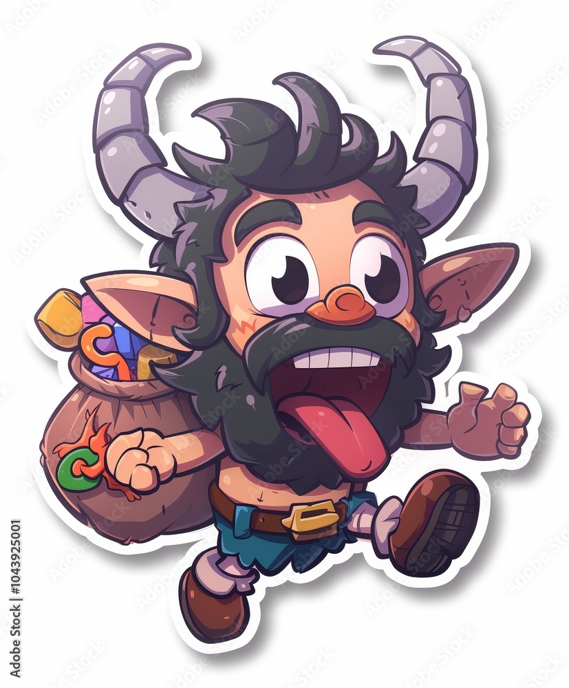 Naklejka premium Krampus in Christmas Traditions: Illustration Series 157 of 178