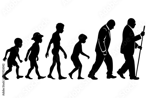  Life cycle evolution from baby to old man vector illustration 