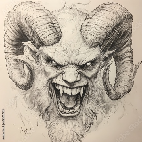 Krampus in Christmas Traditions: Illustration Series 173 of 178 photo