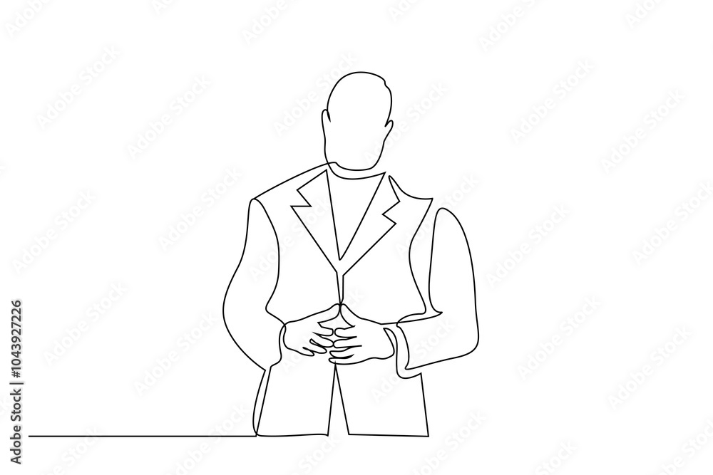 ceo businessman confident presentation speaker talk one line art design vector ceo businessman confident presentation speaker talk one line art design vector
