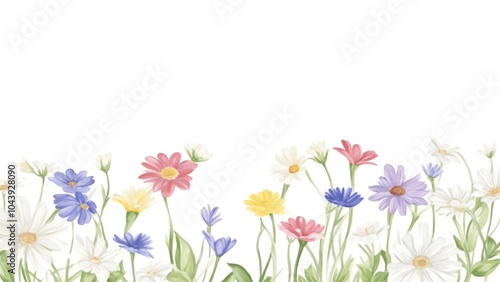 flores silvestres. tarjeta de invitación. asilada