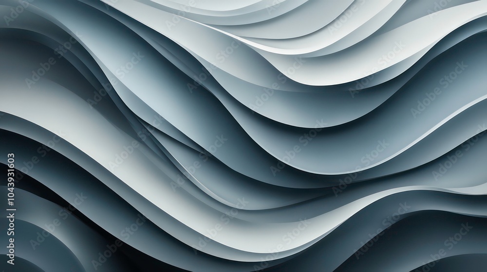 Abstract background with wavy lines in shades of gray. Abstract background with wavy lines in shades of gray.