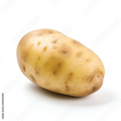 One fresh young potato isolated on a white background