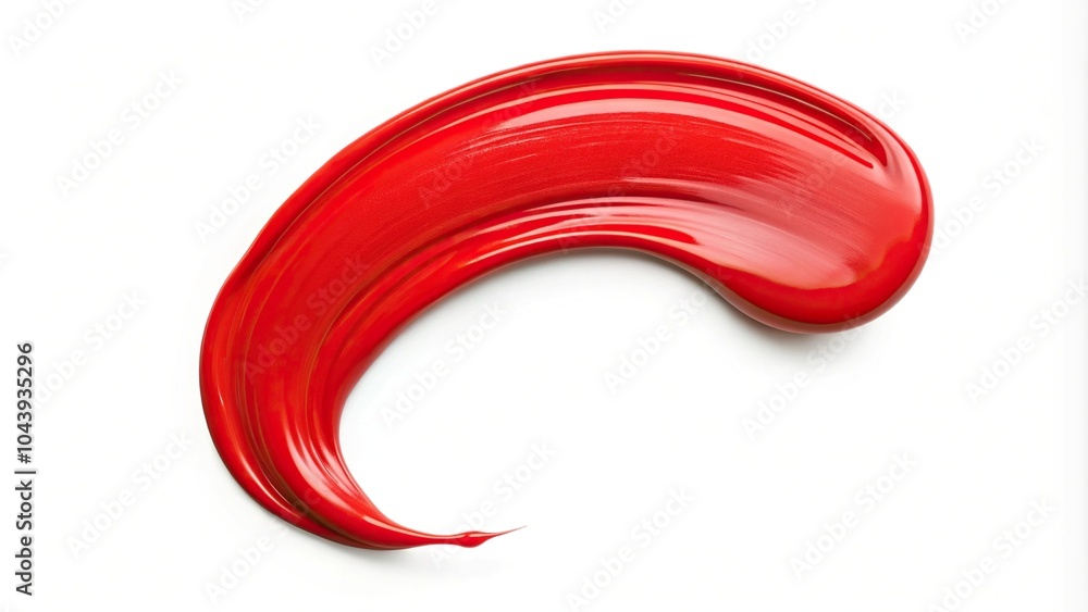 Red paint blot forming a comma Red paint blot forming a comma