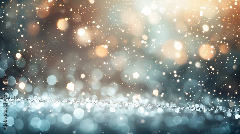 Obraz premium Silver glitter texture white sparkling shiny wrapping background Silver Sequins in Abstract Focus