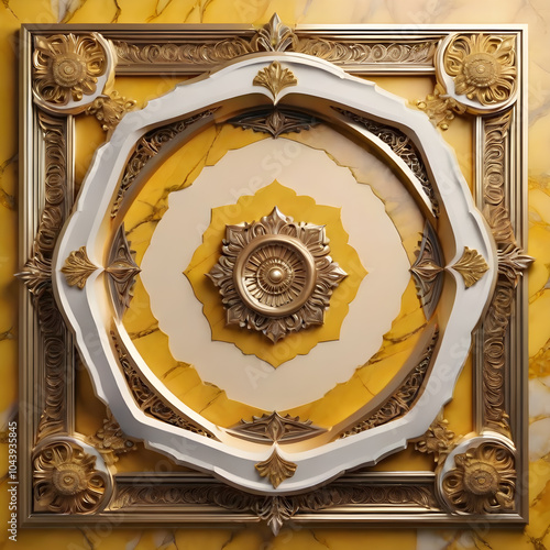Decorative frame on the wall in the form of a circle.