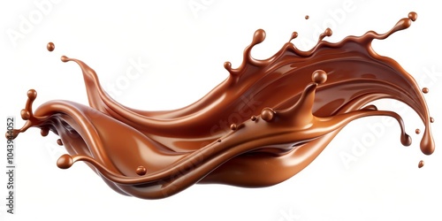 3D Rendered Chocolate Splas...