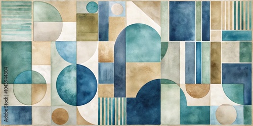 Abstract Watercolor Geometr...