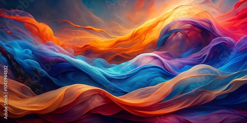 Abstract Wavy Fabric in Vib...