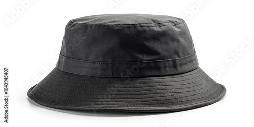 Black Bucket Hat Isolated o...