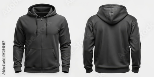 Black Zip-Up Hoodie Mockup ...