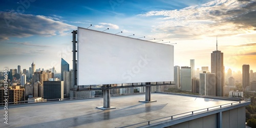 Blank Billboard on Rooftop ...