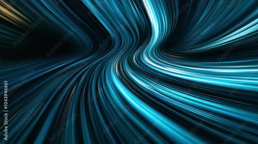 Abstract blue and white light streaks swirl on a black background. Abstract blue and white light streaks swirl on a black background.
