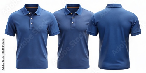 Blue Polo Shirt Mockup - Fr...