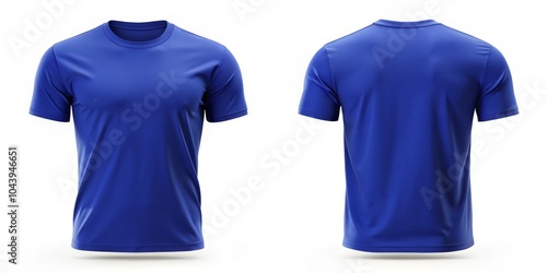 Blue T-shirt Mockup Front a...
