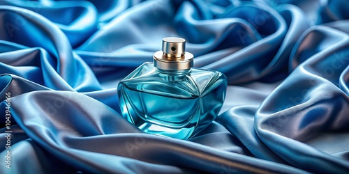 Blue Perfume Bottle on Sati...