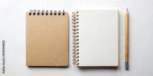 Brown and White Notebook wi...