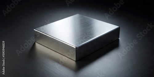 Brushed Metal Cube on Dark ...