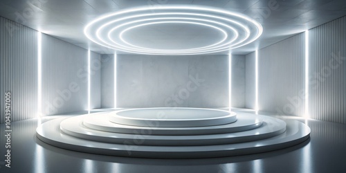 Circular Stage with Neon Li...