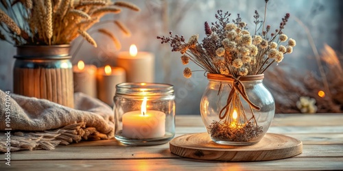 Candlelight and Dried Flowe...