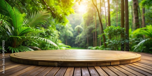 Circular Wooden Platform in...