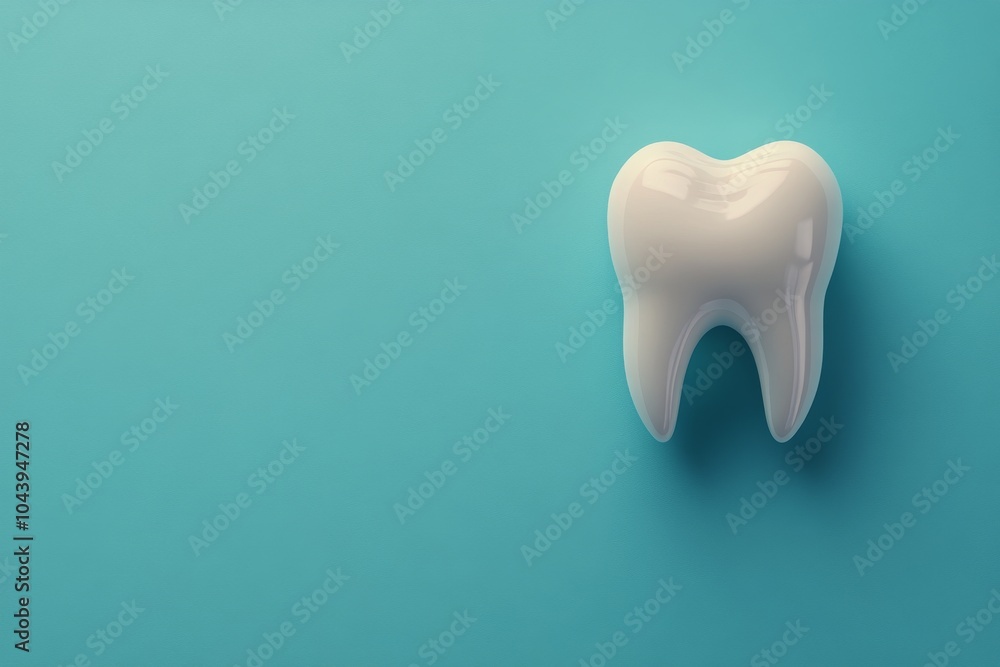 A detailed view of a healthy human tooth on a blue background showcasing dental anatomy clearly A detailed view of a healthy human tooth on a blue background showcasing dental anatomy clearly