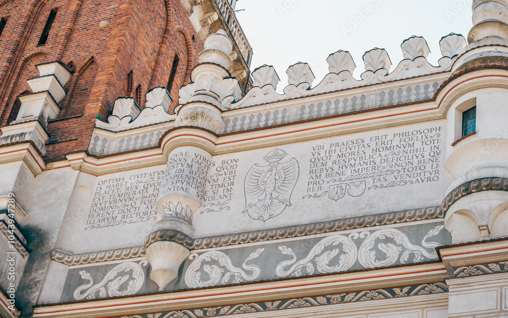 Details of Historic Mural Art on Stary Rynek Square in Poznań, Poland