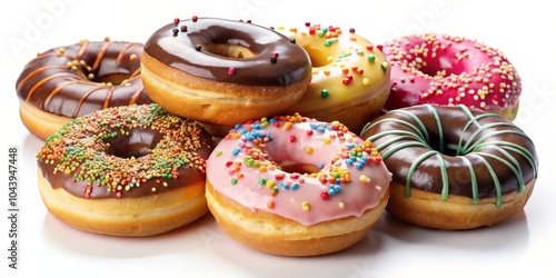 Colorful Glazed Donuts with...