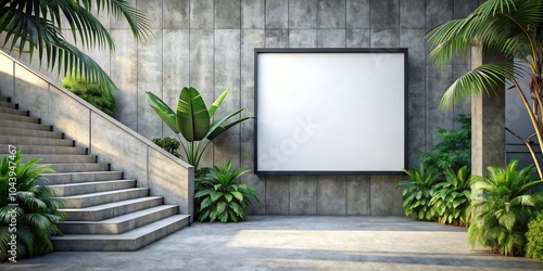 Concrete Wall with Blank Fr...