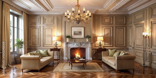 Elegant Living Room with Fi...