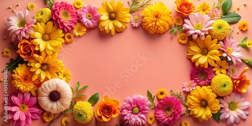 Floral Frame Vibrant Yellow...